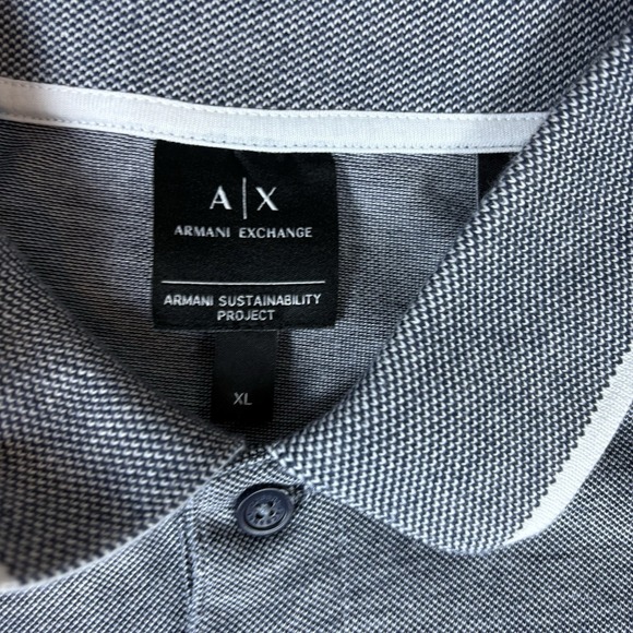Armani Exchange A|X Mens XL HeatherGray Polo Shirt Short Sleeve - Picture 3 of 6